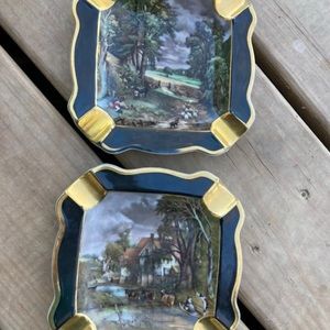 Vintage 2 Gerald Porzellan Tetau Bavaria Germany Ashtrays
